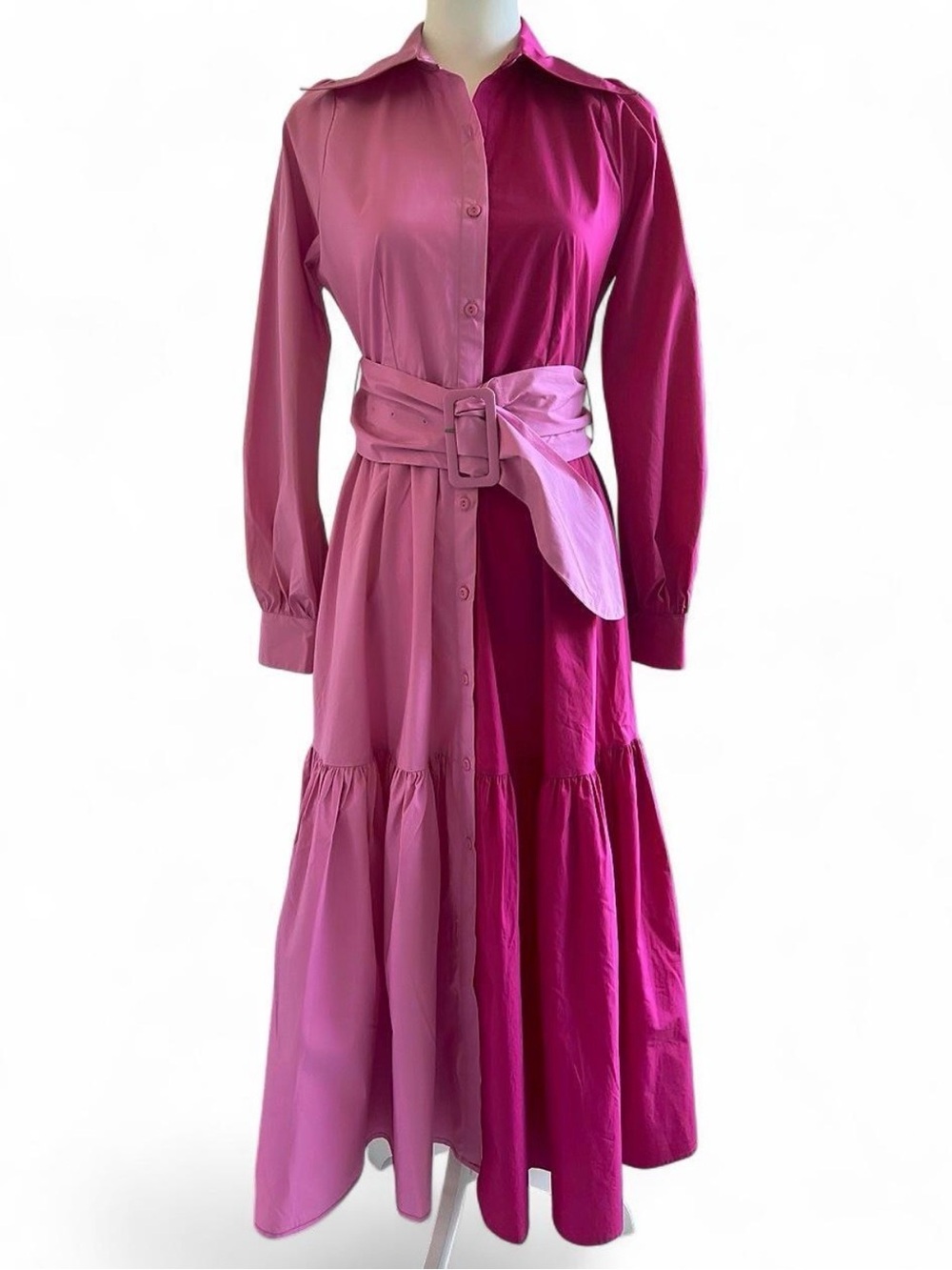Christopher John Rogers x Target Colorblock Shirt Dress Two Tone Pink Size 2